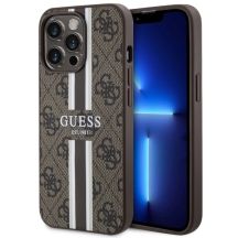 Guess GUHMP13XP4RPSW iPhone 13 Pro Max 6,7" braun/braunes Hardcase 4G bedruckte Streifen MagSafe