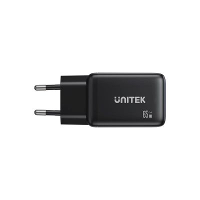 2. UNITEK GAN Wandladegerät 2x USB-C USB-A, PD 3.0, 65W, Schwarz