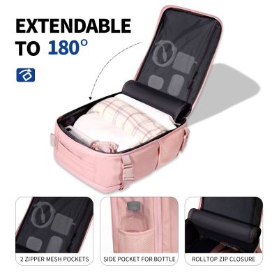 6. Tech-Protect Defender S50 Rucksack für Ryanair & Wizzar, 20 l Laptop, Pink