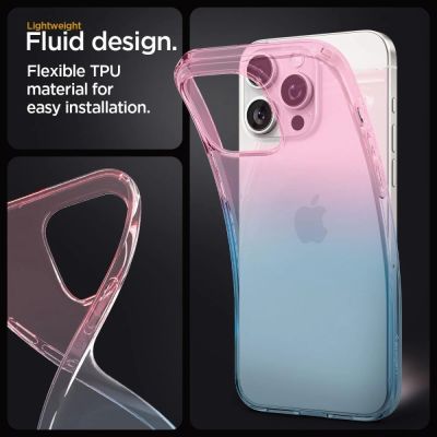 12. Spigen Liquid Crystal Hülle für iPhone 15 Pro – Rosa und Blau
