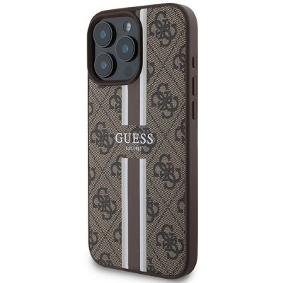 2. Guess 4G Printed Stripes MagSafe-Hülle für iPhone 16 Pro Max – braun