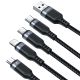 4. Joyroom Multi-Use Series S-A18 4in1 USB-A - USB-C / USB-C / Lightning / Micro-USB-Kabel 1,2 m - Schwarz