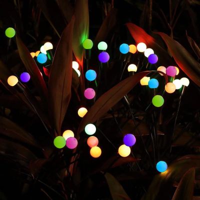 10. Solarlampe, die im Wind tanzt, bunte Kugeln, 6 LEDs, 72 cm