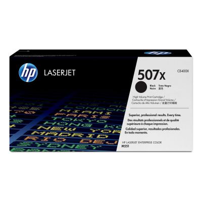 2. HP Schwarzer Toner HP 507X, HP507X=CE400X, 11000 Seiten