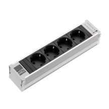 Rittal DK 7856.100 4-fach Steckdosenverteiler, Innenteil aus Aluminium, Schwarz