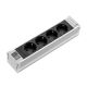 Rittal DK 7856.100 4-fach Steckdosenverteiler, Innenteil aus Aluminium, Schwarz