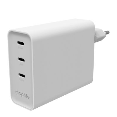 4. Mophie ROC GaN - Wandladegerät, 3x USB-C, 140W (weiß)