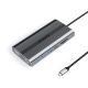 Orico XDR 12-in-1 USB-C Dockingstation mit USB-A-, USB-C-, 2x HDMI 4K 60Hz-, DisplayPort 4K 60Hz-, RJ45 Gigabit PD 100W- und SD-/microSD-Kartenleser – Grau