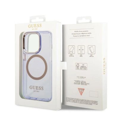 8. Guess GUHMP14LHTCMU iPhone 14 Pro 6,1" lila/lila Hartschale Gold Outline Translucent MagSafe
