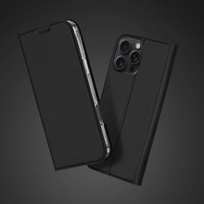 12. Dux Ducis Skin Pro Hülle für iPhone 16 Pro mit Klappe und Kartenfach – Schwarz