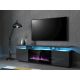 2. EVA-TV-Schrank mit elektrischem Kamin 180x40x52 Graphit/Glanzgraphit