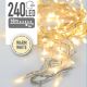 8. Lichterkette für den Weihnachtsbaum, 240 LEDs, warmweiß, transparentes Kabel