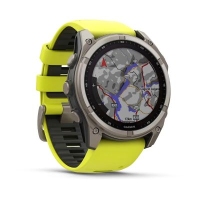4. Garmin Fenix 8 Solar Sapphire Titanium Amp Yellow/Graphite Uhr