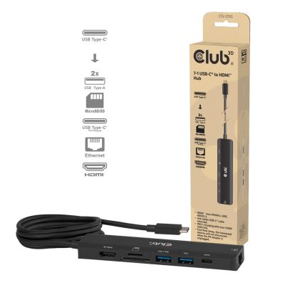 7. CLUB3D CSV-2555 kabelgebundene Dockingstation, Schwarz