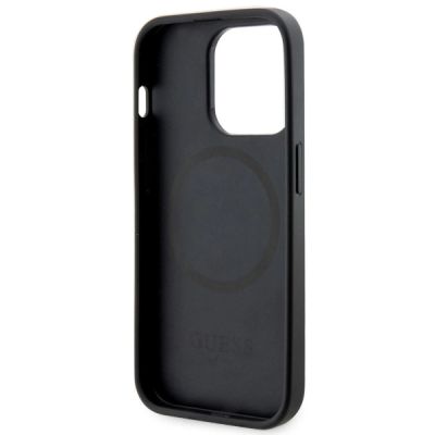7. Guess GUHMP14LP4RPSK iPhone 14 Pro 6,1" schwarz/schwarzes Hardcase 4G bedruckte Streifen MagSafe