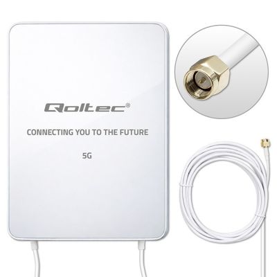 5. Qoltec 5G LTE-Antenne | 16 dBi | Richtantenne | Außenantenne | SMA | 3300–3800 MHz | wasserdicht | 3 m