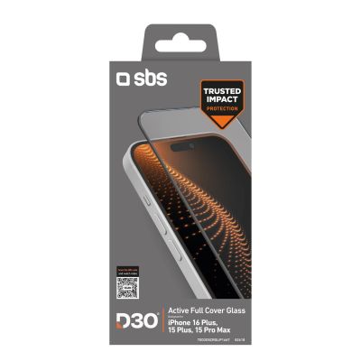 2. SBS Tempered Glass D3O Tempered Glass mit Rahmen für iPhone 16 Plus / iPhone 15 Plus