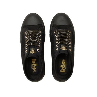 5. Lee Cooper Damen-Sportschuhe, Sneaker, schwarz, Plateau, Schnürung