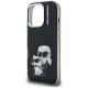 6. Karl Lagerfeld IML Aquarelle Karl & Choupette & Logo iPhone 16 Pro Hülle Schwarz