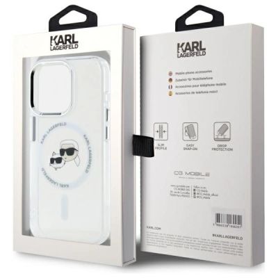 8. Karl Lagerfeld IML Metal Karl&Choupette Head MagSafe Case für iPhone 15 Pro Max - Weiß