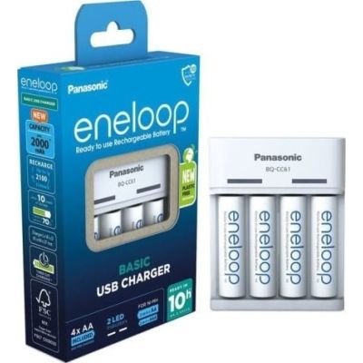 PANASONIC BASIC USB-LADEGERÄT + 4x AA ENELOOP 2000 mAh