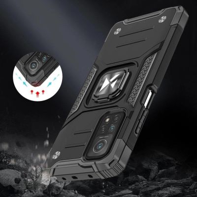 7. Wozinsky Ring Armor Tough Hybrid Case Cover + Magnethalterung Mi Poco M4 Pro 5G / Redmi Note 11 5G (China) / Redmi Note 11T 5G / Redmi Note 11S 5G Schwarz