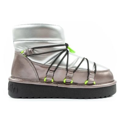 4. D.Franklin Damen Schneestiefel Winter Modische Isolierte Stiefeletten Silber