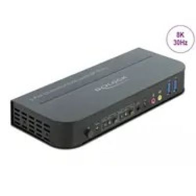 5. KVM-Switch mit DisplayPort 1.4, 8K, USB 3.0 und Audio – KVM-/Audio-/USB-Switch – 2 Anschlüsse