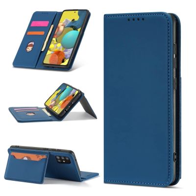 5. Magnetkartenetui für Samsung Galaxy A13 5G Tasche Brieftasche Kartenhalter blau