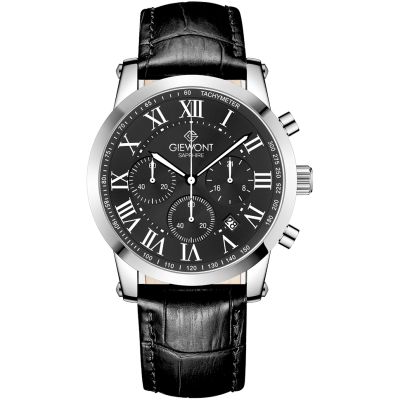 Giewont Herrenuhr Chronograph Saphir Silber Schwarz GW6260-A2