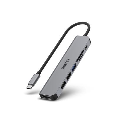 22. UNITEK HUB USB-C 7-in-1, HDMI 4K, PD 100W, 5GBPS, Aluminium