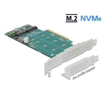 5. Delock PCI Express x8 Karte 2 x interne NVMe M.2 Key M - Bifurkation - Speicherkontroller - M.2 NVMe Karte - PCIe 4.0 x8