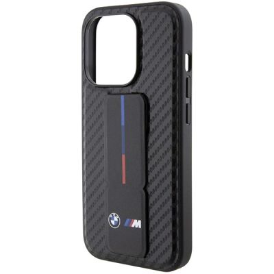 7. BMW Grip Stand Smooth & Carbon Hülle für iPhone 15 Pro – schwarz