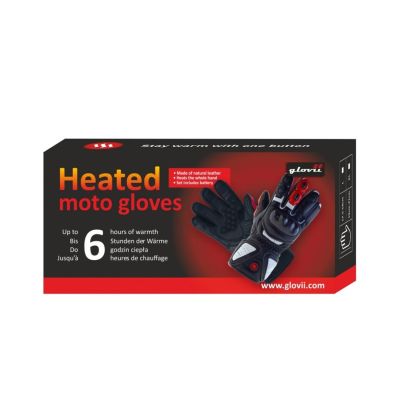 28. GLOVII Beheizbare Motorradhandschuhe, batteriebetrieben oder mit Akku, Größe L, Batterien, Ladegerät und Kabel im Lieferumfang, GDBL