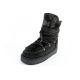 3. D.Franklin Damen Winter Schneestiefel, modisches Fellfutter, Schwarz