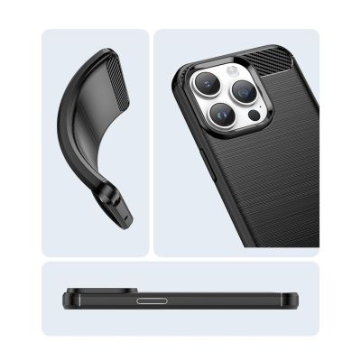 15. Carbon Case für iPhone 14 Pro Max flexible Gel-Rückseite blau