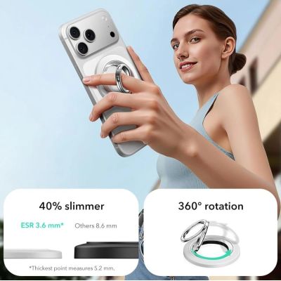 4. ESR Magnetische HaloLock MagSafe Handyhalterung – Weiß