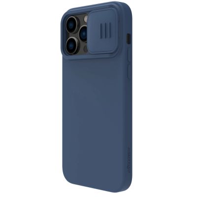 2. Nillkin CamShield Silky Silikonhülle iPhone 14 Pro Max Silikonhülle mit Kameraschutz Blau