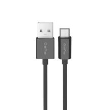 Puro TPE 12W USB-A - microUSB 1m Kabel - Schwarz