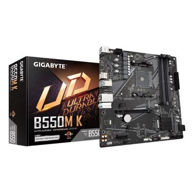 3. Gigabyte B550M K Motherboard (AMD Ryzen 5000 Series AM4 CPUs, bis zu 4733MHz DDR4 (OC), 2xPCIe 3.0 M.2, GbE LAN, USB 3.2 Gen1)