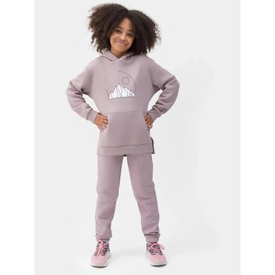 Mädchen-Sweatshirt mit Kapuze, offen, 4F Junior
