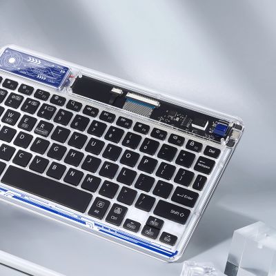 4. Dux Ducis Keyboard (CK Series) Kabellose Tastatur für Laptop/Tablet/Telefon – Transparent