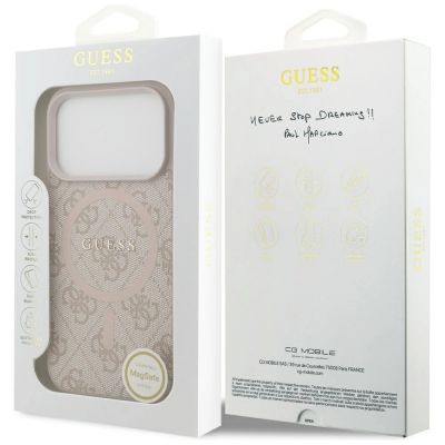 8. Guess 4G Ring Classic Logo MagSafe Hülle für iPhone 17 Pro – Pink