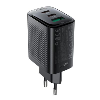 Acefast A108 GaN PD 67W 2xUSB-C 1xUSB-A Wandladegerät - Schwarz