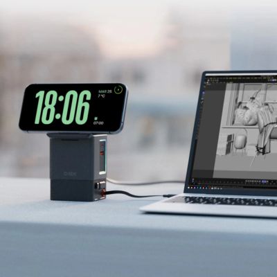 9. SBS Power Dock 6-in-1 mit MagSafe, Ständer und USB-C-Kabeln 65 W – Schwarz