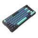 6. REDRAGON K724GBG-RGB-PRO Behemoth-Tastatur USB + RF Wireless + Bluetooth Grau, Blau