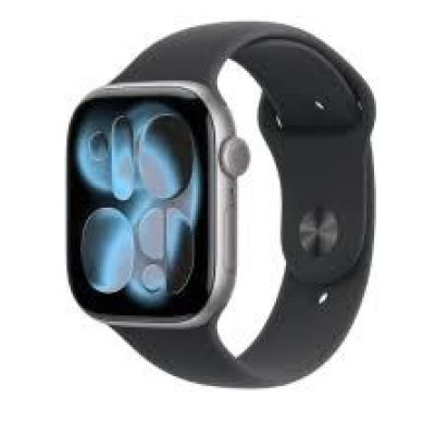 3. Apple Watch Series 11 GPS 46 mm Gehäuse aus Space Grau Aluminium mit schwarzem Sportarmband - S/M