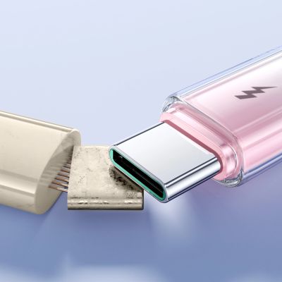 14. Joyroom S-A42 Crystal-Clear Serie 3A USB-A – USB-C-Kabel 1,2 m – Weiß