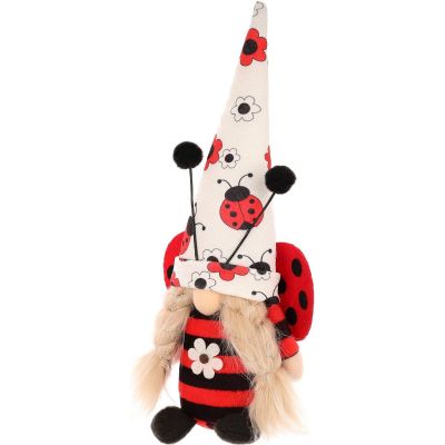 3. Gartenzwerg Marienkäfermädchen 24 cm Frühlingsdekoration