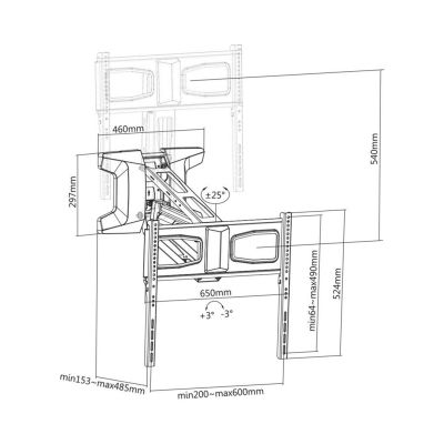 14. MACLEAN Elektrische TV-Halterung über dem Kamin 37"-70" 35 kg mit Fernbedienung MC-891